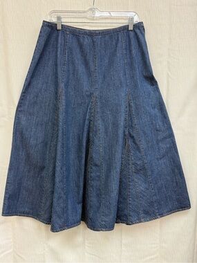 The Territory Ahead Dark Blue Denim A-Line Panel Skirt
